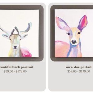 BRATT DECOR 2 DEER PORTRAITS